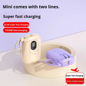 Power Bank da 10000mAh con LED Digitale, Ricarica Rapida 22.5W, 2 Cavi Integrati, Design Semplice, Caricabatterie Portatile <span class=keywords><strong>per</strong></span> Esterni, Spedizione in 7 Giorni - Product Image 3