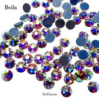 Lot de 10 grosses boîtes de strass à 16 facettes, en cristal de qualité supérieure, à dos plat, 2088 coupes, thermocollants, pour déguisements