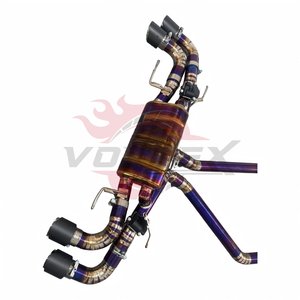 Échappement en titane Vortex Racing compatible avec Stelvio Quadrifoglio 2.9T Valvetronic, silencieux de performance Catback, kit chauffé violet. - Product Image 4