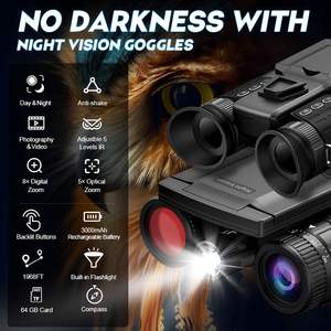 Nouvelle lunette de vision nocturne 4K montée sur casque, télescope infrarouge HD pour la chasse et la pêche en extérieur, lunettes de vision nocturne à double écran haute performance - Product Image 2