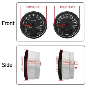 Нержавеющая сталь белого цвета, 110 мм, для автоизмерителя, 0-200 миль/ч, GPS, спидометр, 8000 об/мин, Тахометр и измеритель уровня топлива/масла - Product Image 3