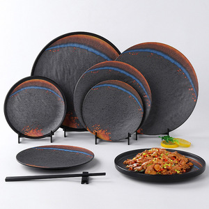 Galaxy <b>Melamine</b> tableware, Japanese round steak <b>plate</b>, Western-style <b>plate</b>, plastic hot pot side dish <b>plate</b>, commercial - Product Image 1