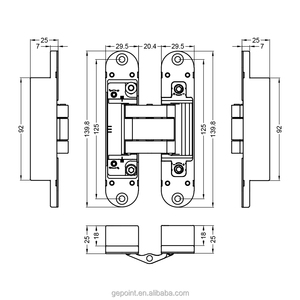 ADWORK GE60 Zinc Alloy 3D Adjustable Farmhouse Door <strong>Hinge</strong> 180 60kg 2mm Thickness Concealed Invisible Hidden <strong>Hinge</strong> 2-Year - Product Image 6