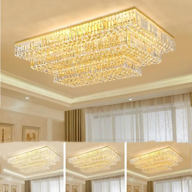 Lampadario di cristallo moderno su misura del grande hotel dell'atrio di lustro K9 del LED grande