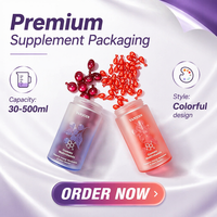 Contenant en verre pour vitamines gélifiées et suppléments quotidiens, avec bouchon sécurité enfant, design coloré et pulvérisateur, disponible en 30ml, 60ml, 90ml, 120ml, 150ml, 180ml
