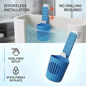 1/2 PCS Support de tablettes en silicone pour réservoir de toilettes, support polyvalent pour nettoyant et désodorisant suspendu pour cuvette de toilettes - Product Image 5