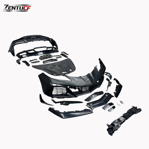 C8 modifié avec des pare-chocs avant et arrière <span class=keywords><strong>de</strong></span> style Z06, un diffuseur arrière et un capot en fibre <span class=keywords><strong>de</strong></span> carbone. Compatible avec la Corvette C8 2020. - Product Image 1
