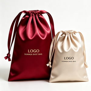 New Satin Drawstring Storage Bag Perfume Pouch <b>Small</b> Minimalist <b>White</b> Jewelry Gift Pouch With Flowers And Fabric Samples - Product Image 2
