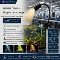 Nouvelle lampe LED pour aquarium avec fonction zoom, cadre en alliage d'aluminium, design projecteur, prise US, résistante à l'eau pour aquariums sud-américains