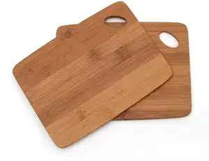 2 planches à découper 6 "x 8" avec trou ovale dans le coin, bois de bambou naturel, personnalisé en usine