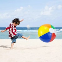 Ballon de plage gonflable en PVC arc-en-ciel six couleurs personnalisé OEM/ODM 2027 pour les activités estivales en plein air des enfants