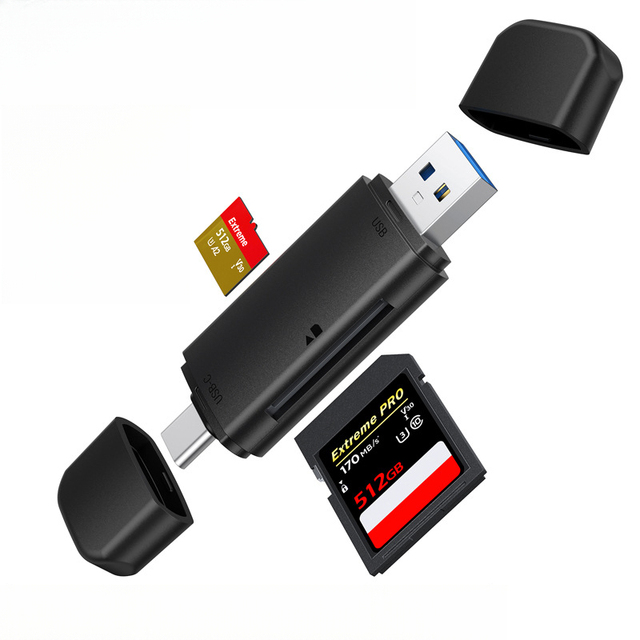 Usb 3.0 Multi-functional Type-C Two-in-one Card Reader - Suitable for Tf Camera