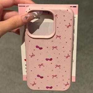 เคสโบว์สำหรับ <span class=keywords><strong>iPhone</strong></span> 16 Pro Max เคส <span class=keywords><strong>iPhone</strong></span> 11 15 <span class=keywords><strong>12</strong></span> <span class=keywords><strong>13</strong></span> 14 Pro Max 14 Plus กันกระแทก TPU ลายโบว์เชอร์รี่น่ารัก - Product Image 3
