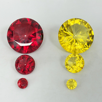 Presse-papiers en cristal diamant jaune et rouge personnalisé avec trou de vis pour décoration de lustre MH-0102L