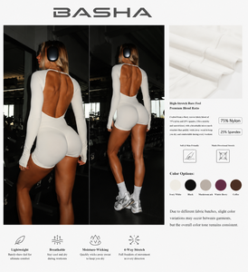 BASHAsports Tuta da Yoga Senza Cuciture con Logo Personalizzato per Donne, Manica Lunga, Asciugatura Rapida - Product Image 3
