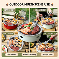 Mini barbecue portable en acier inoxydable, grille à charbon de bois, grille de cuisson de table, accessoires de cuisine pour le camping et les pique-niques, gadgets et outils