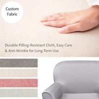 Fauteuil d'appoint personnalisable en tissu rembourré avec accoudoirs roulés incurvés