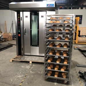Four rotatif à pain commercial 32/64 plateaux, équipement de boulangerie, four à gaz/diesel rotatif électrique avec panneau PLC - Product Image 1