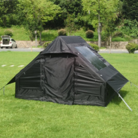 Tentes gonflables pour le camping, tente gonflable avec fenêtre de toit et cheminée, tente de glamping familiale pour 4-6 personnes avec pompe, tente pneumatique