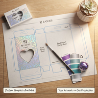 Faux cils autocollants avec logo personnalisé, boîte compacte de luxe or rose, faux cils réutilisables, fournisseur d'usine en gros