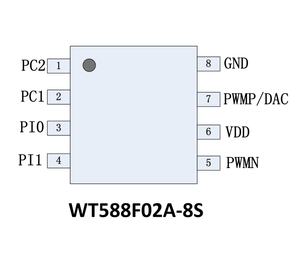 WT588 WT588F02A-8S SOP8 Voice Recorder IC Chip DAC PWM Ausgang Programmier barer Sound Chip für Reiskocher Elektronische Schlösser Sound Chi - Product Image 2