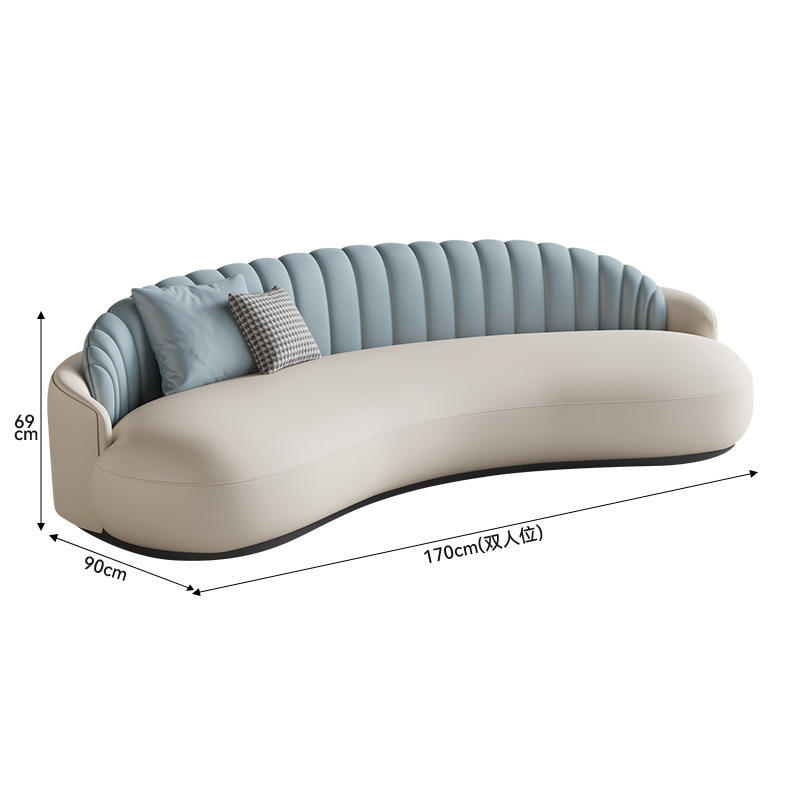 Siège double, 170 cm (blanc cassé/bleu)