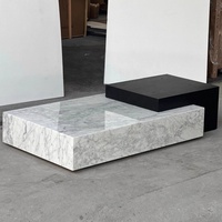 Moderne Luxe Qualité Prix Pas Cher Moderne Table D'appoint Nordic Kaia Calacatta Viola Marbre Plinthe Bloc Grande Table Basse Salon