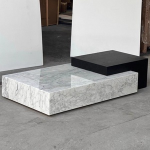 ModernLuxury Calidad Precio barato Mesa auxiliar moderna Nordic <span class=keywords><strong>Kaia</strong></span> Calacatta Viola Mármol Zócalo Bloque Mesa de centro grande Sala de estar - Product Image 3