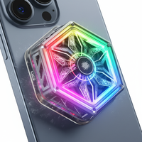 Support magnétique blanc pour téléphone avec ventilateur semi-conducteur RGB pour le gaming et la diffusion en direct