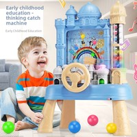 Machine à attraper les balles en forme de château, jouet éducatif électrique interactif en plastique pour enfants de 4 à 6 ans, jeu de capture de haricots