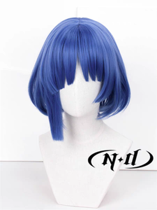 Vente en gros 35cm Bleu Bocchi Rock Droite Fabriqué à la Machine Haute Température Brun Clair 130% Densité Rose Maille Net Cap Cosplay Perruque - Product Image 4