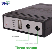 Batería Portátil de Respaldo WGP con Entrada de CC 5V 9V 12V, Mini UPS para Router WiFi, Módem, CCTV