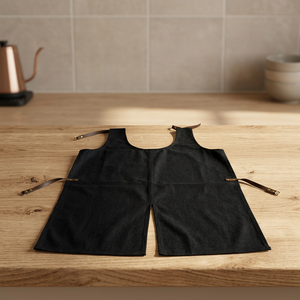 Bib <b>Apron</b> Cotton Simple Style Adjustable <b>Waist</b> For Daily Cooking Use Without Pockets - Product Image 4