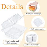 Boîte alimentaire carrée avec couvercle pour contenants à cupcakes transparents, boulangerie, traiteur, supermarché, plateau en plastique transparent