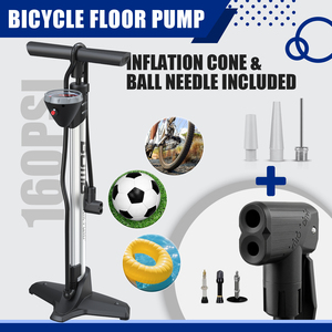 BOMO Bomba de Aire para Bicicleta de Alta Presión 160 PSI con Válvula de Alivio de Botón y Mango Ergonómico para Bicicletas de Montaña y Carretera - Product Image 2