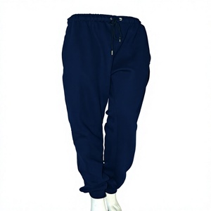 Navy <b>Blue</b> <b>Women's</b> <b>Cargo</b> Pants Regular Fit Breathable Cotton Blend Custom Embroidery High Waist Drawstring Closure Streetwear - Product Image 1