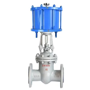 Double acting cylinder Pneumatic flange Gate valve 4 inch Stainless Steel 304 WCB Flange Water Gate Valve