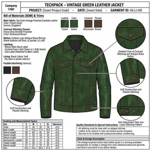 Chaqueta Trucker Vintage de Piel de Cordero Encerada para Hombre OEM, Costuras en Contraste, Diseño Multibolsillos, Corte Ajustado Personalizado, Prenda Exterior de Cuero Genuino - Product Image 3