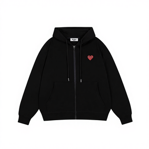 Cardigan PLAY Autunno Inverno Nuovo Marchio di Moda Giapponese Felpa con Cappuccio Larga da Uomo Abbigliamento di Coppia con Ricamo a Cuore - Product Image 1