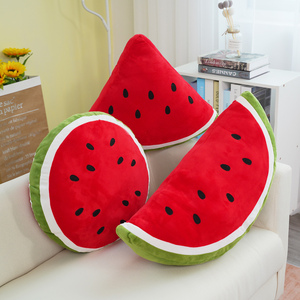 Cojín de Felpa Suave de Terciopelo Cristalino con Forma de Sandía, Rebanada de Fruta 3D Realista, Decoración para Sofá, Juguete de Peluche, Venta al por Mayor, Fábrica OEM, Personalizado - Product Image 3