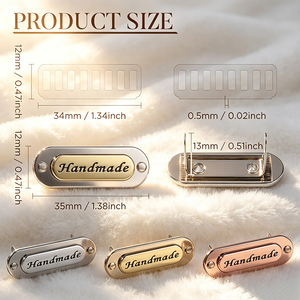 Custom Own Design Sew On Metal Logo Tags, Private Brand <b>Name</b> Metal <b>Labels</b> Custom Metal Plates for Clothing, Jeans, Handbags and - Product Image 2