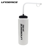 Bouteille d'eau souple grande capacité Underice Pro Hockey avec paille longue pliable et bouchon pulvérisateur, en matériau PP/LDPE durable et léger