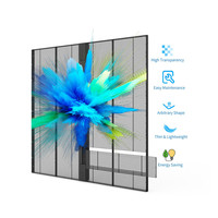 Intérieur extérieur p3.91 rideau fenêtre tv verre led panneaux maille affichage transparent led écran