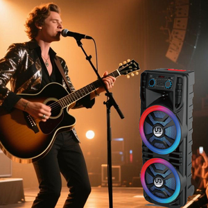 Chariot extérieur de 12 pouces avec télécommande pour lumières LED RGB 5.0 sans fil, haut-parleur de karaoké de fête de 60 W - Product Image 2