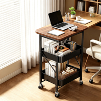 Chariot de service mobile, table basse d'appoint pour canapé, table d'appoint de salon, table de chevet pliable multifonctionnelle et créative