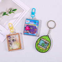 Article populaire : Porte-clés shaker en acrylique imprimé UV, motif bouteille à vœux étoile mignonne, avec mini-breloques, en plastique pour loisirs créatifs