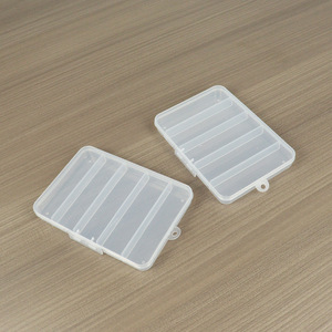 Transparent Plastic Fishing Tackle Box 5 Compartment PP <b>Medium</b> Size Covered Storage <b>Case</b> For Lure Hook Organizing Desktop Use - Product Image 3