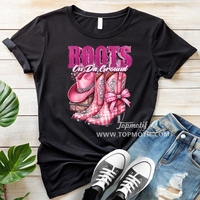 Bottes roses à nœuds pour transfert DTF, prêtes à presser sur vêtements, chemises, sacs et articles d'habillement