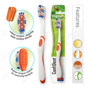 Cepillo de Dientes de Plástico Portátil, Cuidado Bucal Manual, Limpieza Efectiva, Cepillo de Dientes para Adultos con Cerdas Suaves - Product Image 3