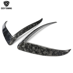 Canards de brouillard avant en fibre de carbone forgés MODEL X pour Tesla <span class=keywords><strong>MODELX</strong></span> 2022 + Car Bumper Splitter Dry Carbon Fog Light Frame Superlay - Product Image 3